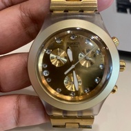 Jam Tangan Swatch Irony Diaphane Original Swiss Made Rosegold