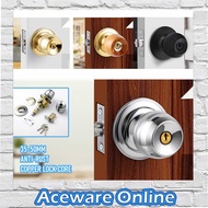 Cylindrical Door Knob Lockset Stainless Steel Gold Wooden Round Ball Style Bedroom Bathroom Handle Lockset High Quality