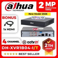 DVR 4CH 2MP DAHUA XVR1B04-I/T H-265 1080P Free + HDTV Cable cctv21 Price