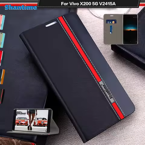Luxury PU Leather Case For Vivo X200 5G V2415A Flip Case For Vivo X200 5G V2415A Phone Case Soft TPU
