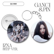 GANTUNGAN GANCI IZNA PIN BEEP KEYCHAIN 58 MM KEYCHAIN KPOP UNOFFICIAL JEEMIN JUNGEUN SARANG JIYOON