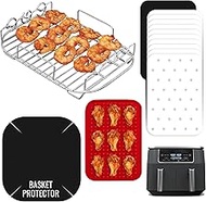 Accessories for Ninja Air Fryer 2 Basket DZ201 8 QT & DZ204 10 QT, Skewer Rack for Dual Zone Double