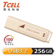 【TCELL 冠元】USB3.2 Gen1 256GB 文具風隨身碟 奶茶色