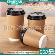 50pcs Kraft Paper Food Bowl Biodegradable Disposable Salad Bowl With Plastic Lid 500/750/1000/1300ML