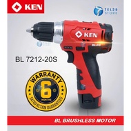 [ 1 SET ] BL 7212-20S Ken Professional 12V BL Brushless Cordless Drill Driver BL7212-20S