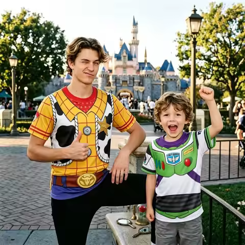 Brothers Cosplay T-shirt Set Woody Buzz Jessie 3D Print Costume Tee Unisex Short Sleeve Casual Tops 