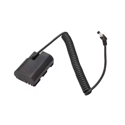ABKI-D-TAP To LP-E6NH Dummy Battery With Coiled Power Cable For Canon R5/R5 C/R6/R7/R/5D II/III/IV/6