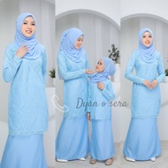 BAJU KURUNG SET IBU DAN ANAK WARNA BABY BLUE