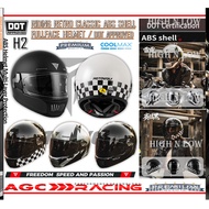 MOTOWOLF FORCE RETRO HELMET H2 FULLFACE ABS HARD SHELL & COOLMAX & LIGHTWEIGHT DOT CERTIFICATION & 3