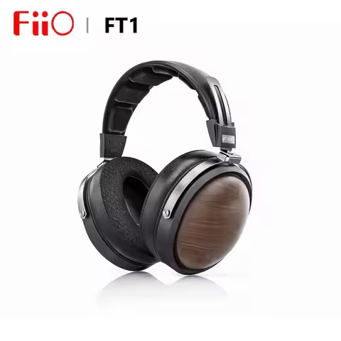 FiiO FT1 Closed-Back Over-Ear Nanowood Fiber Composite Diaphragm Wired Hi-Fi Headphones, American Bl
