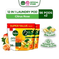 Bundle of 2 Dettol Propod™ All-in-One Laundry Capsule Laundry Pod Citrus Rose, Powerful Laundry Caps