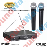 PROMO- KREZT DTD 37 MIC WIRELESS 2 HANDHELD MICROPHONE MIKROFON GENGGAM DTD37 - GERBANG SHOP01