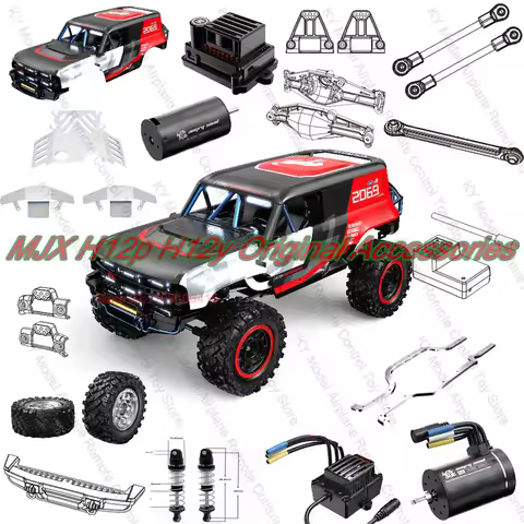 Mjx H12p H12y Original Accessories Gear Motor Electric Control Servo Rod Main Beam Car Shell 2pc Tir