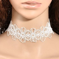 Black-White Ethnic Gothic Necklace Ethnic Lace Fabric Lace Necklace Wedding Dress