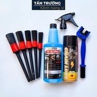 Combo 9 Món Rửa Sên & Dưỡng Sên(Dưỡng sên SPRAYKING Tẩy sên UNITECH Chà sên 3D vòi xịt Bộ 5 cây chổi
