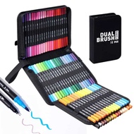 72 Colors Premium Dual Tip Art Markers Set with Foldable Case - Extra Fine & Brush Tips for Adult Ar