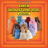 Beg Uncang Doorgift Guni Mini Drawstring Jewellery Bag Bag Linen Bag Organza Pouch Birthday Bag Cincin Emas 麻布袋