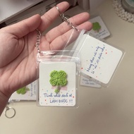 |There is 3 days after 3 days| 4-leaf clover keychain with wishes