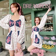 MYT x BELLITA BRAND : [BT146] : Dream Rose : Jumpsuit จั๊มสูทลายปักกุหลาบ