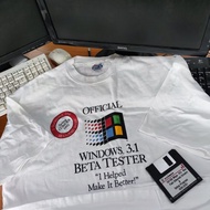 90年代復古 T 恤 Microsoft Windows 3.1 Beta Tester T 恤 XL