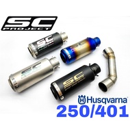 SC Project Exhaust Husqvarna 250 401 Slip on Piping Muffler Stainless Steel Motor Accessories CB250 