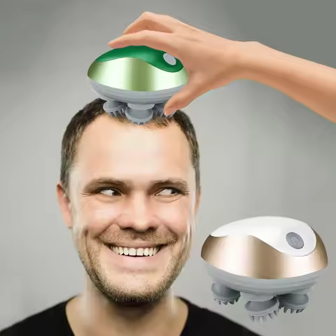 4 silicone massage heads, imitating human fingers, USB charging handheld multifunctional head kneadi