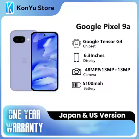 Brand New Google Pixel 9a 6.3" 1080 x 2424 pOLED 120Hz 5100mAh Wired Google Tensor G4 Titan M2 8G RA