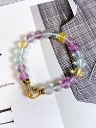 彩螢石//甜美糖果色系//鋯石金屬釦頭