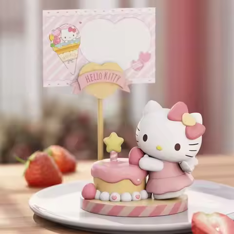 Original New Sanrio Family Dessert Series Memo Blind Box Hand-Made Decorative Ornaments Birthday Gif