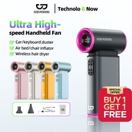 【Buy 1 Free 1】GOOJODOQ 4 in 1 Handheld Mini Fan 6000mAh Portable Mini Jet Fan Ultra High Speed Fan