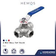 HEMOS BATHROOM FAUCET STEEL HANDLE 3 WAY VALVE FOR MEMBRANE FILTER BACKWASH HM-413