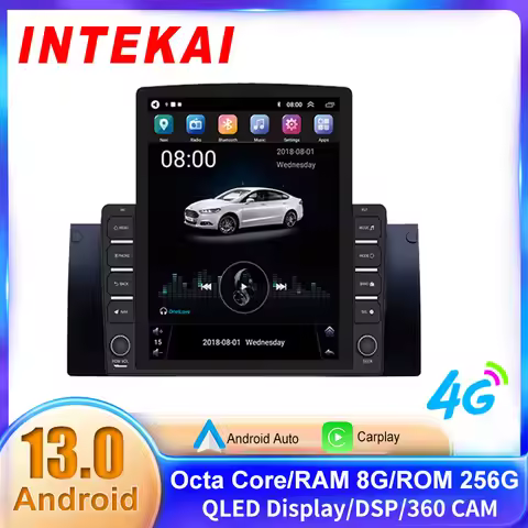 9.7" Vertical Style Tesla Screen Android 12.0 Car Radio for BMW 5 Series E39 X5 E53 1995-2003 Naviga