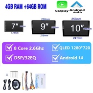 2025 New Android Player 8G+64G Car Stereo 8Core Processor with Wireless CarPlay Android Auto/DSP/WIF