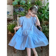 Girls Dress Summer Dress 2025 Children Fashionable Summer Princess Dress Girls Summer Cotton Dress