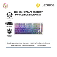 LEOBOG Hi8/Hi75 136 Keys Side Printed PBT Keycaps for LED Backlit Mechanical Keyboards (Gradient Pur