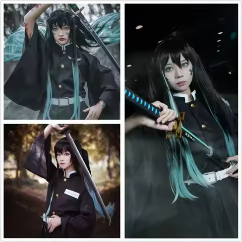 Aime Tokitou Muichirou Cosplay Costume Demon Slayer Cosplay Kimetsu No Yaiba Kisatsutai Uniform Wig 