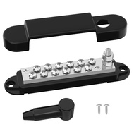 Marine Bus Bar 12V 150A Power Distribution Block 1/4 Stud & 12 X #8 Terminal Screws 12 Volt DC Groun