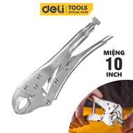 Kìm Bấm Chết Mỏ Cong Deli Cao Cấp Chính Hãng 10 Inch Miệng Tròn - Chất Liệu Siêu Bền Chắc Chắn - EDL