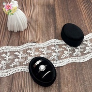 Velvet Oval Ring Box 3 Slots Three Ring Box Vintage Handmade Storage Jewelry Organizer Box Suitable 