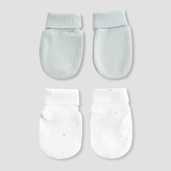 Babyshop Juniors Baby Mittens With Ribbed Texture - 0-36 Months - Set Of 2