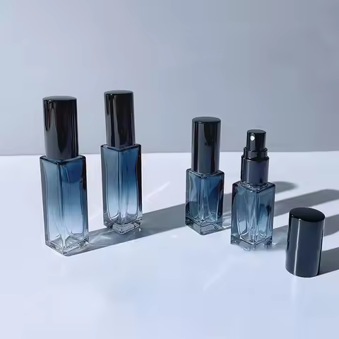 Gradient Blue Perfume Bottle 5ml 9ml 20ml Empty Glass Parfume Atomizer Travel Cosmetic Refillable Sp