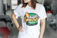 เสื้อยืดแฟชั่นผู้หญิง ผู้ชาย Cafe Amazon tshirt สีขาว ดำ