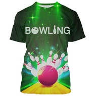 2024 New Summer Men and Women 3d T-shirt Bowling T Shirts Men Cool Funny Creative Round Neck Tee Shirts XXS-6XL