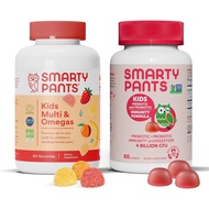 SmartyPants Kids Multivitamin Gummies and Probiotic Immunity Bundle: Omega 3 Fish Oil (EPA/DHA), Vit