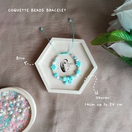 [CHANTRA CASTLE] COQUETTE BEADS BRACELET/ RIBBON BEAD DRAWSTRING BRACELET