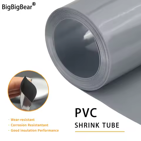1~20m PVC Heat Shrink Tube Lithium Case Wrap Grey Width 17~450mm Cable Sleeve 18650 Lipo Battery Pac