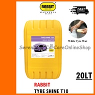 RABBIT TYRE SHINE T10 - 20Lt - Tyre Wax Silicone Shine - 20KG / Silicone Tyre Shine - White 20KG / s