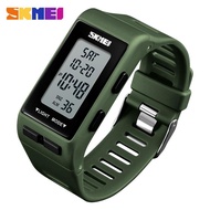 SKMEI Top Brand Electronic Black Clock Watch Outdoor Sports 2 Time Waterproof Multi-function Watch M