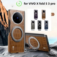 Crocodile Pattern Leather Magnetic Casing for Vivo X Fold 5 Fold 3 Fold 3pro Case with 360 Rotating 