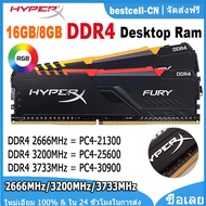 Kingston Hyperx Fury Memory DDR4 RGB 8GB 16GB 2666MHz 3200MHz 3733MHz DDR4 RAM CL15 1.2V DIMM PC4-2